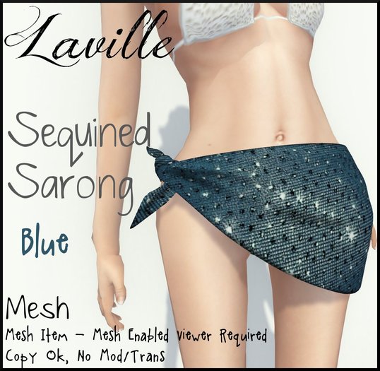 ! Laville ! Sarong - Sequin Blue [Mesh]