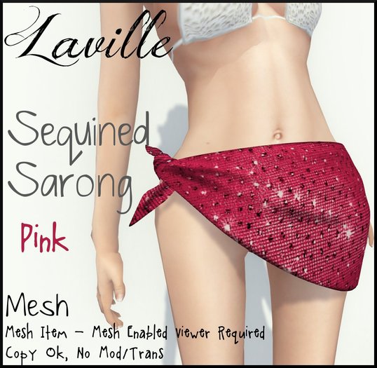 ! Laville ! Sarong - Sequin Pink [Mesh]