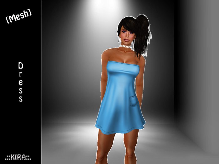 .::KIRA::. Mesh Blue Pocket MiniDress DEMO