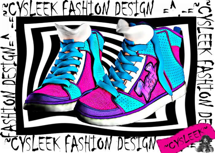 ~Cysleek =^.-=~Sneakers PINK TRASH (MESH)