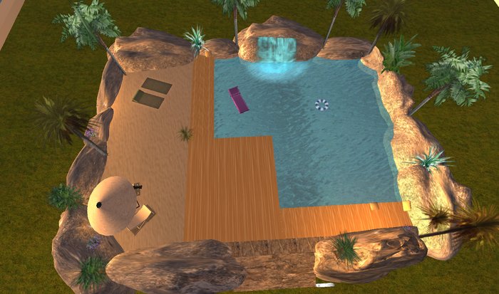 Pool Rock Big All In totally 66 prims  Boxed