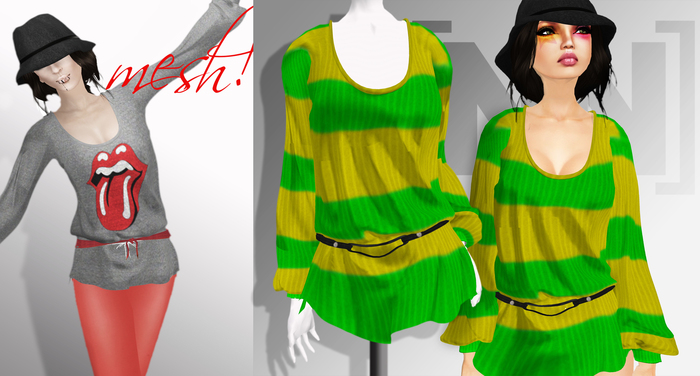 [nn] -Wide Sweater Mesh  -punk