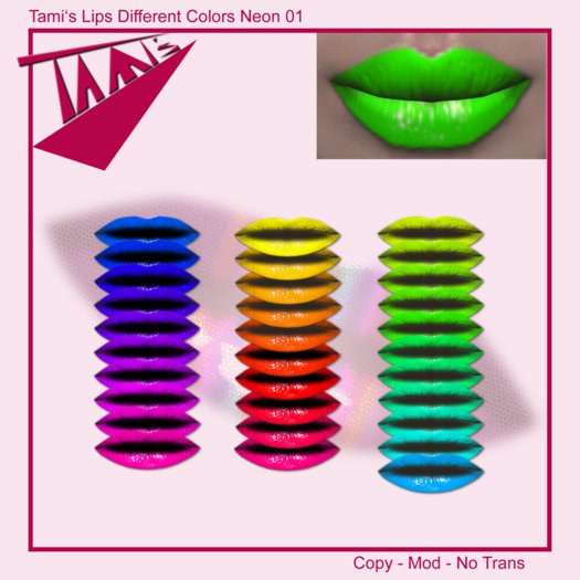 Tami's Lips Different Colors Neon 01