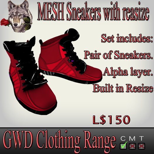 GWD Red Mesh Sneakers