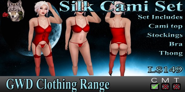 GWD Silk Cami Set Hot Red