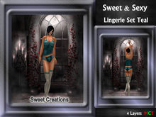 PROMO * Sexy & Sweet Lingerie Set Teal