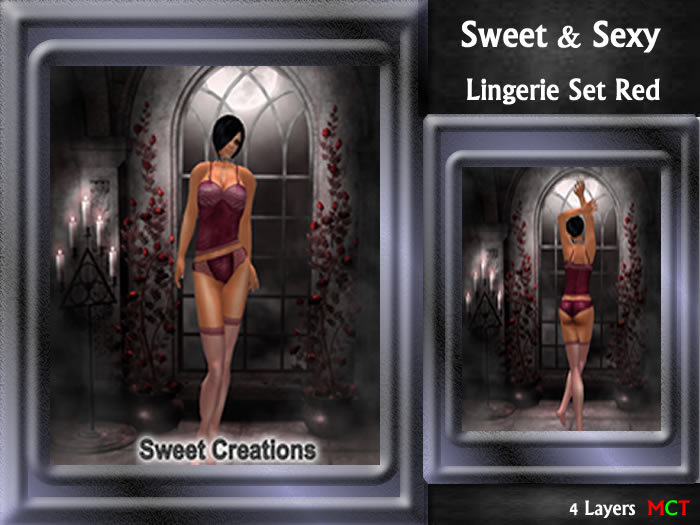 PROMO * Sexy & Sweet Lingerie Set Red