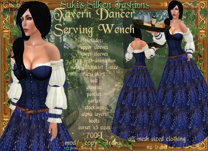 !~SSF~!  Tavern Dancer Dress - Sapphire