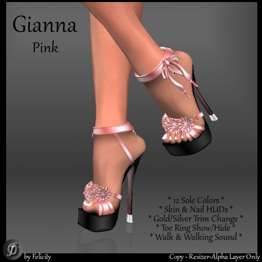 SALE! *Felicity* Gianna Stilettos - Pink High Heels Platform Shoes with Color Change Shoe Sole (12 Texture Options)