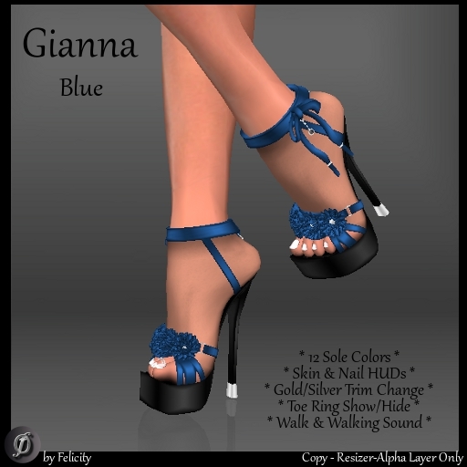 SALE! *Felicity* Gianna Stilettos - Blue High Heels Platform Shoes with Color Change Shoe Sole (12 Texture Options)