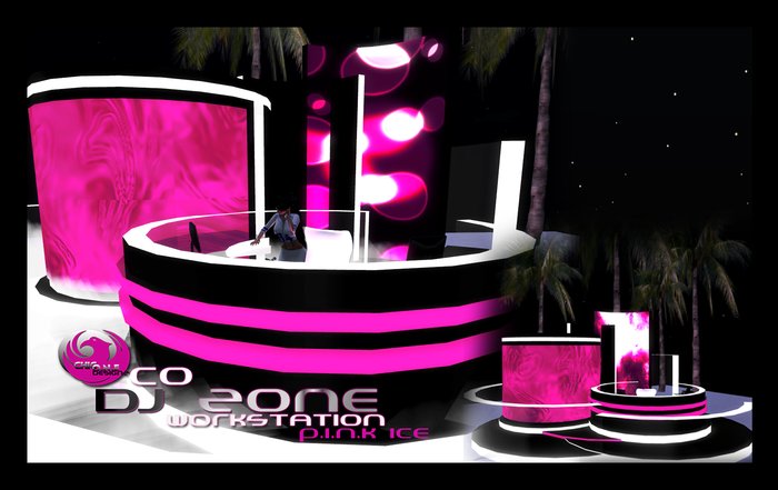 CO DJ ZONE WORKSTATION w/VIP ROOM - DJ EQUIP - PINK ICE