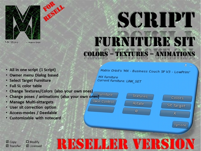 MX - Script - Furniture Sit - Reseller Version