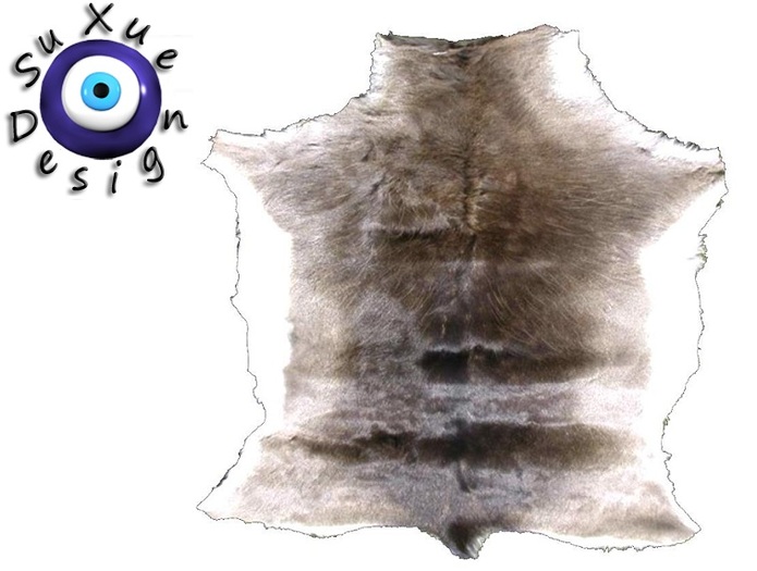 [su] dumping - ANIMAL SKIN RUG THROW fur bej