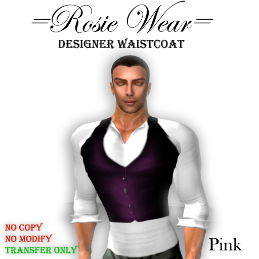=Rosie Wear= Designer Waistcoat_Pink