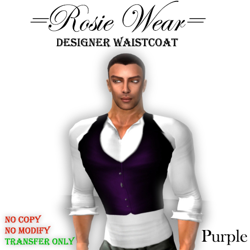 =Rosie Wear= Designer Waistcoat_Purple