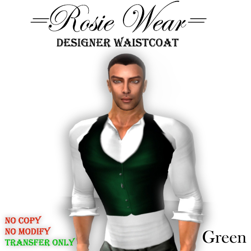 =Rosie Wear= Designer Waistcoat_Green