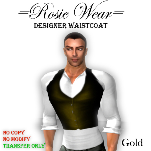 =Rosie Wear= Designer Waistcoat_Gold