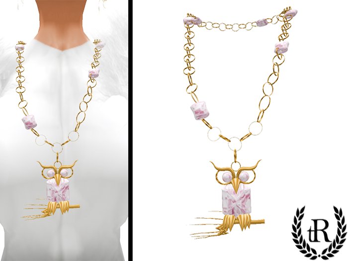 The Rove - Owl necklace pink