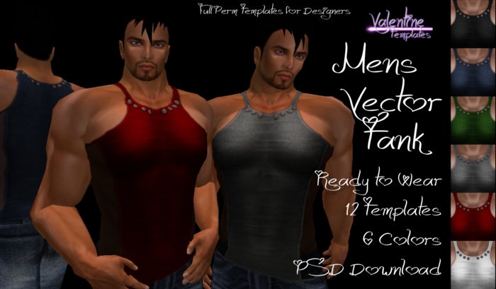 *VT* - Mens Vector Tank Template 
