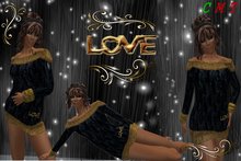 LOVE Mesh off shoulder pullover