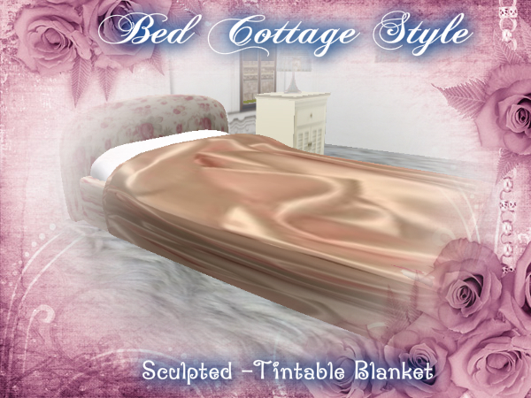 Bed - Country Cottage - Sculpted with Tintable Blanket