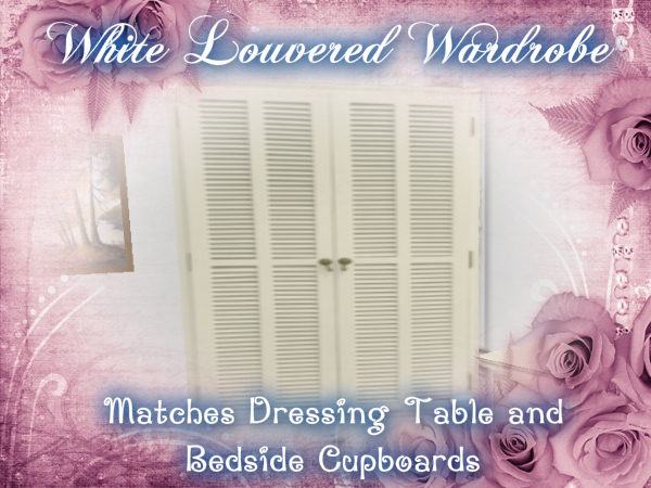 White Louvered Wardrobe