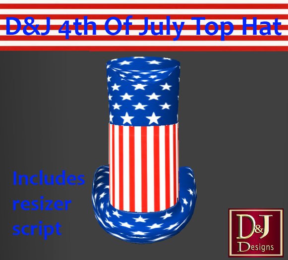 D&J 4th Of July Top Hat (boxed)
