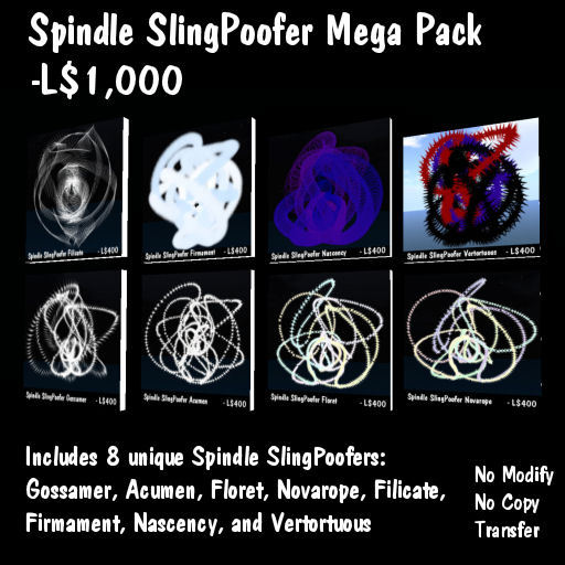 Spindle SlingPoofer Mega Pack - 8 Unique SlingPoofers, Each In 4 Versions(32 Total)