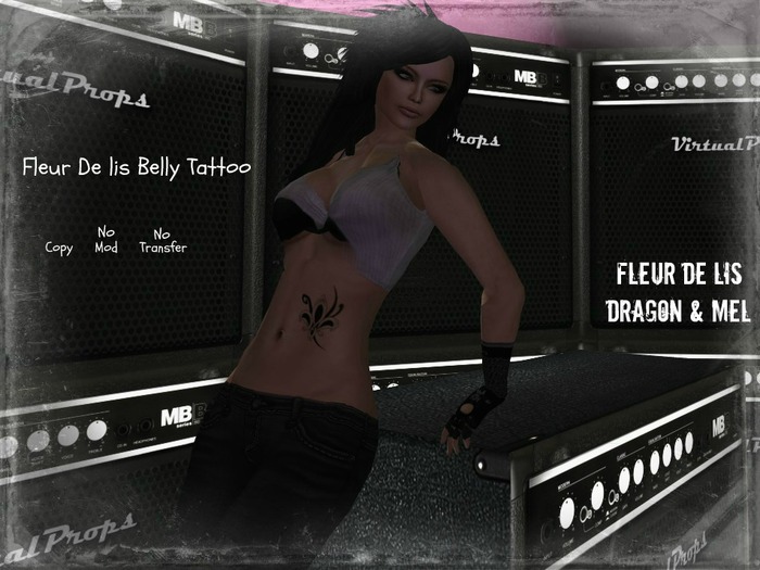 Fleur De Lis Belly Tattoo