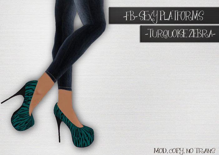 -FB-Sexy Platform -Turquoise Zebra-
