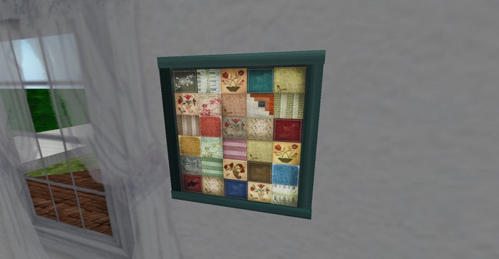 Whimsy Framed Blue Quilt Sampler Folk Art Collection