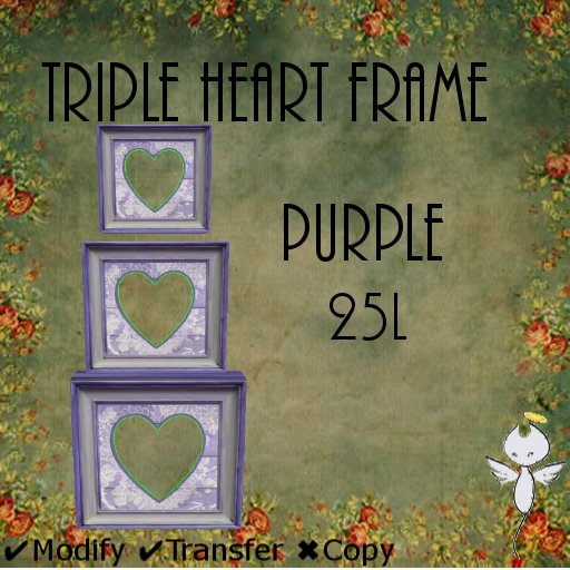 P&T- Heart Frame -purple