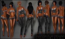 Shadow Play Designs - Sexy Floral Outfit - Gray