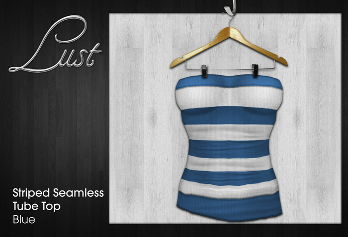 Lust - Striped Seamless Tube Top - Blue
