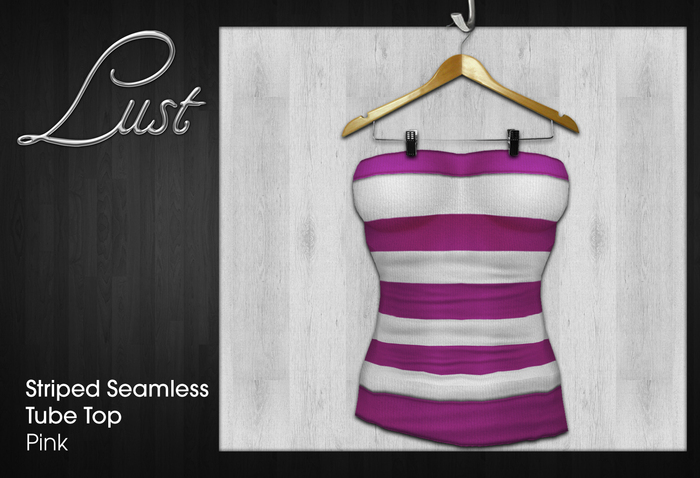 Lust - Striped Seamless Tube Top - Pink