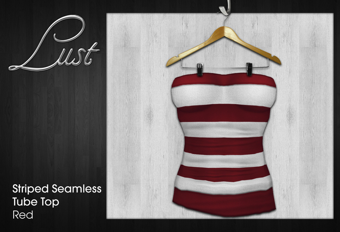 Lust - Striped Seamless Tube Top - Red