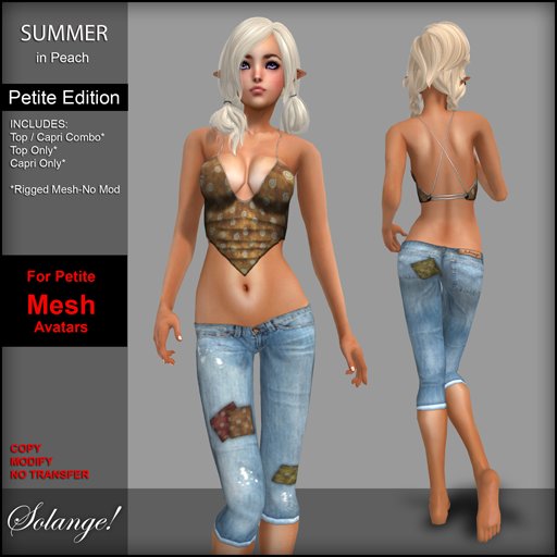 *Solange!* Petite Summer Capri Set - PEACH