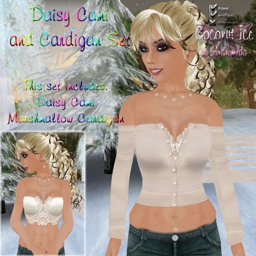 Daisy Cami & Cardigan Set ~ Marshmallow