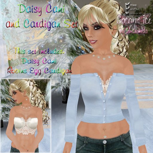 Daisy Cami & Cardigan Set ~ Robins Egg