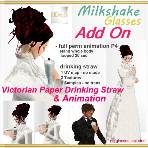 EBDesign - Milkshake glasses Add On animation & drinking straw