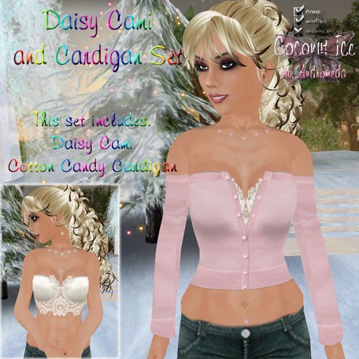 Daisy Cami & Cardigan Set ~ Cotton Candy