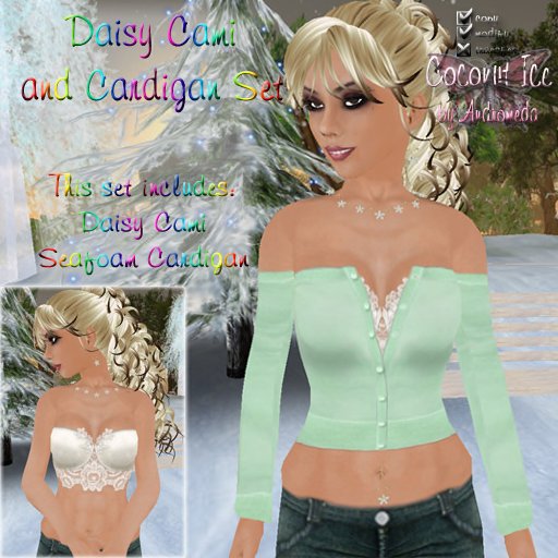 Daisy Cami and Cardigan Set (Seafoam)
