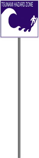 Tsunami Hazard Sign Post