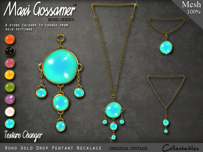 Necklace - Roho Drop Pendant - Gold (V1)