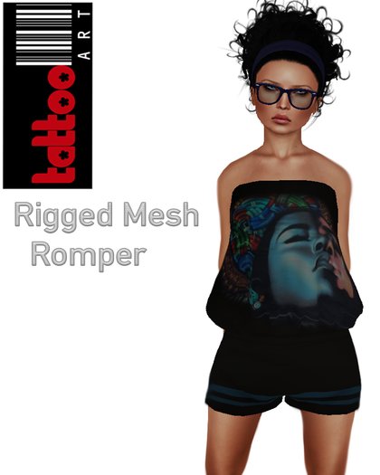 TattooArt Rigged Mesh Romper Graffiti