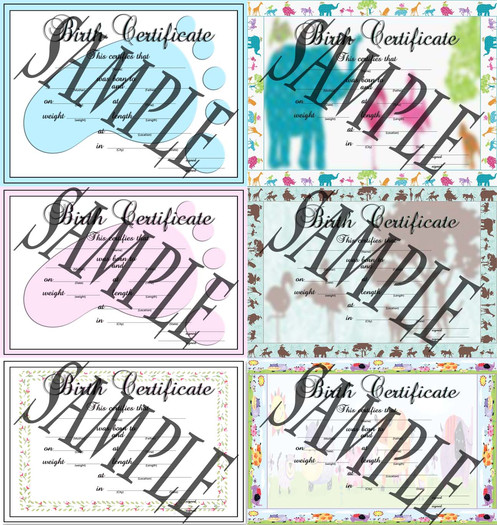 Birth Certificate Texture Pack - FULL PERM