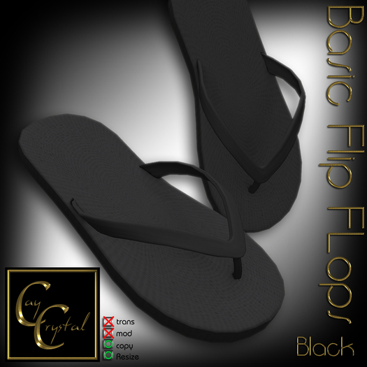 CC Design - Basic Flip Flops Black