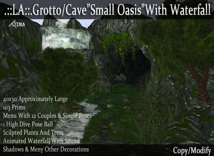 .::LA::.Grotto/Cave "Small Oasis" With Waterfall