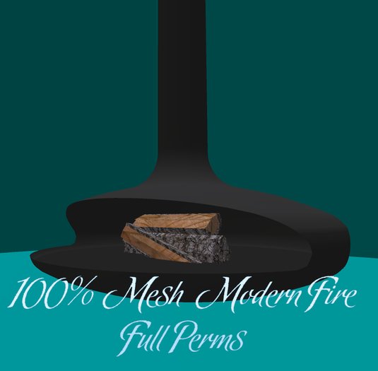 Mesh Black Modern Fire Place