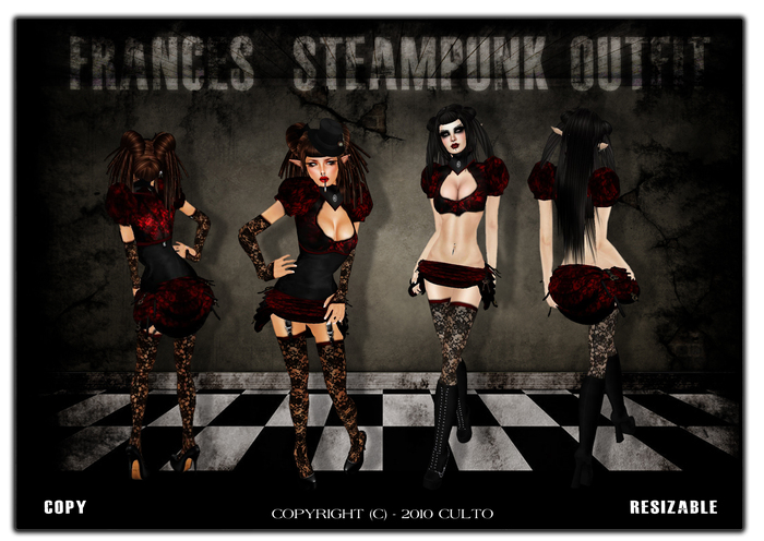 *C* Frances - Steampunk Outfit_Red